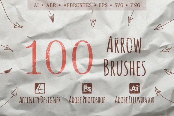 100 Stretchless Arrow Brushes for Crafting and Graphics