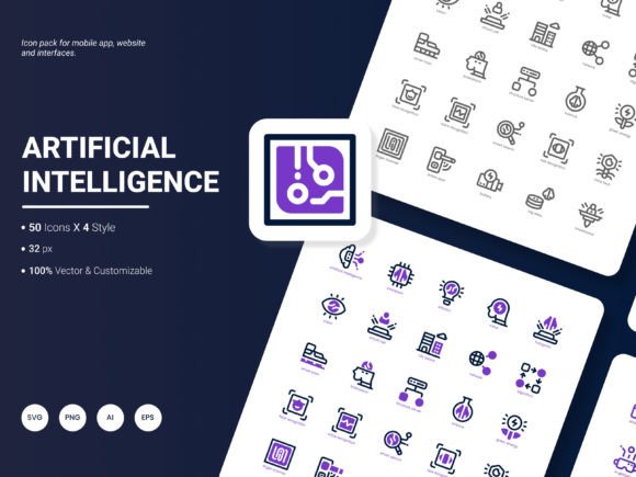 Artificial Intelligence Icon Pack for Local Business Branding