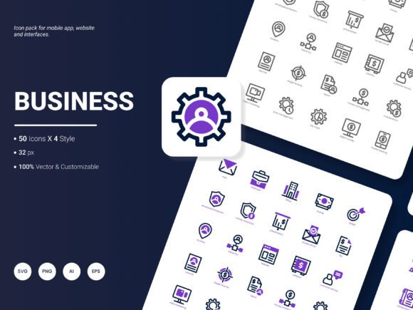 Business Icon Pack: A Versatile Graphic Asset for Branding and Marketing
