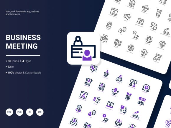Business Meeting Icon Pack for Professional Graphics