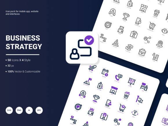 Business Strategy Icon Pack for Crafting and Graphics