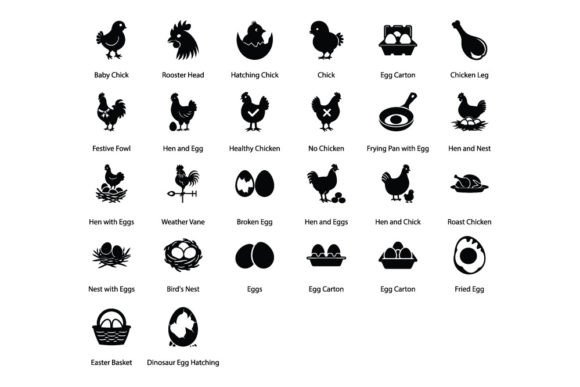 Chicken and Egg Icons: A Graphic Design Asset for Modern Content Publishing