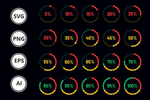 Circle Percentage Diagrams Infographics for Graphics and Crafts