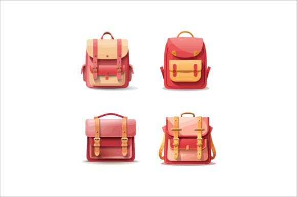 Coloring School Bag Vector Design for Crafts and Graphics