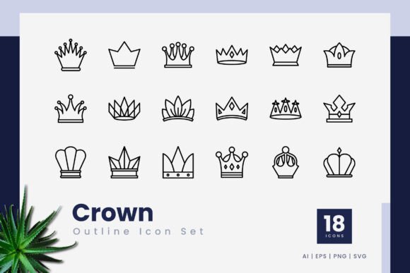 Crown Outline Icons Review for Embroidery Projects