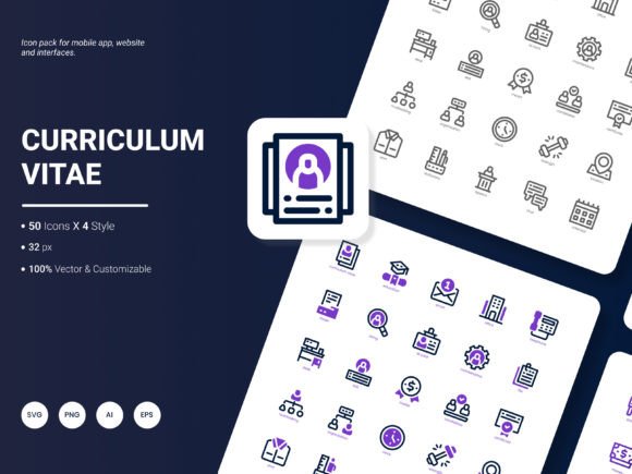 Curriculum Vitae Icon Pack for Crafting and Design