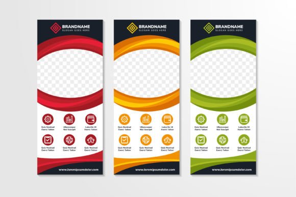 Curve Vertical Banner for Print Templates and Graphics