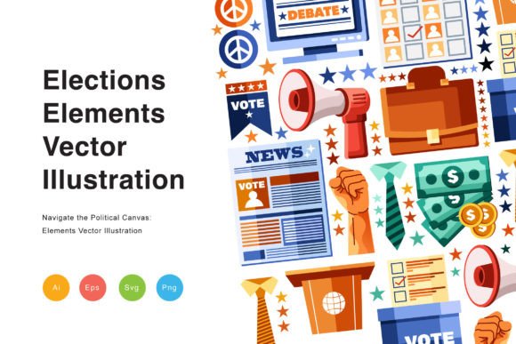 Elections Elements Vector Illustration for Modern Graphics