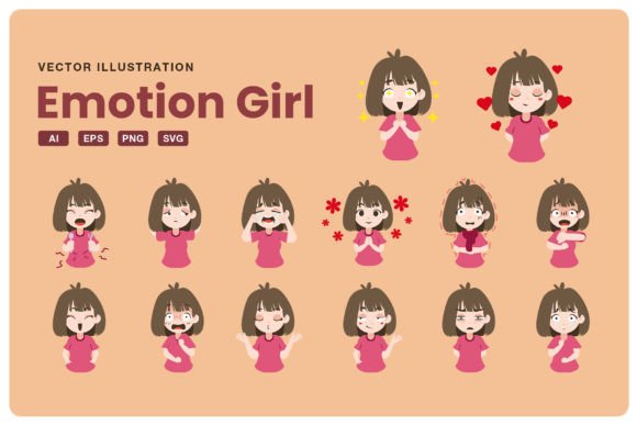 Emotion Girl Illustration for Branding and Marketing