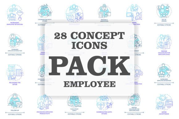Employee SVG Concept Icons Set for Graphics and Branding