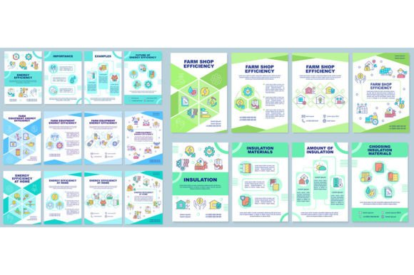 Energy Efficiency Brochure Template Set for Graphic Templates