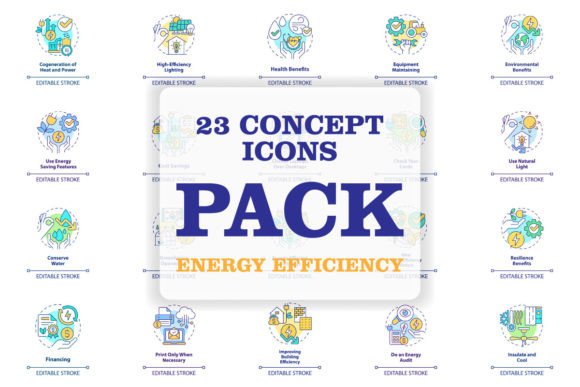 Energy Efficiency SVG Icons for Crafting and Design