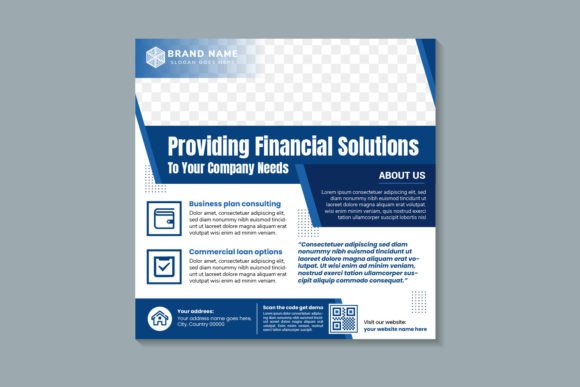 Financial Solutions Square Banner for Social Media Templates