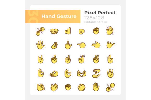 Hand Gestures SVG Color Icon Set for Local Business Branding