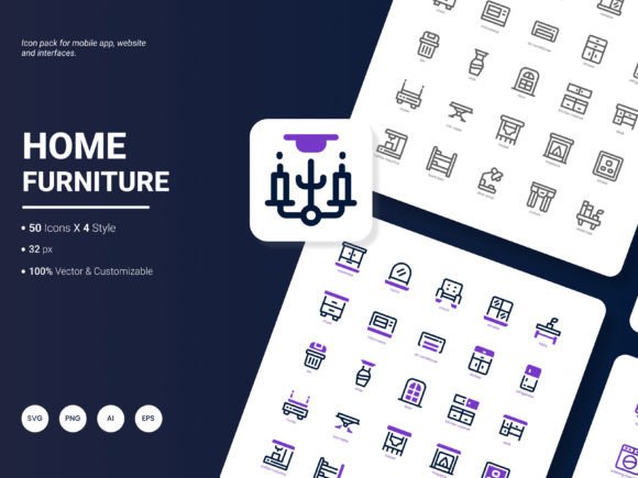 Home Furniture Icon Pack: A Designer's Take on Graphics for Local Brands