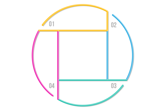 Infographioc Color Line Shape Template for Branding and Graphics