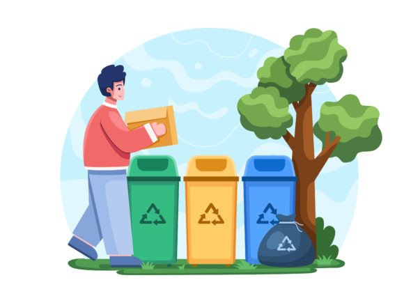 People Throw Garbage in the Trash Graphics