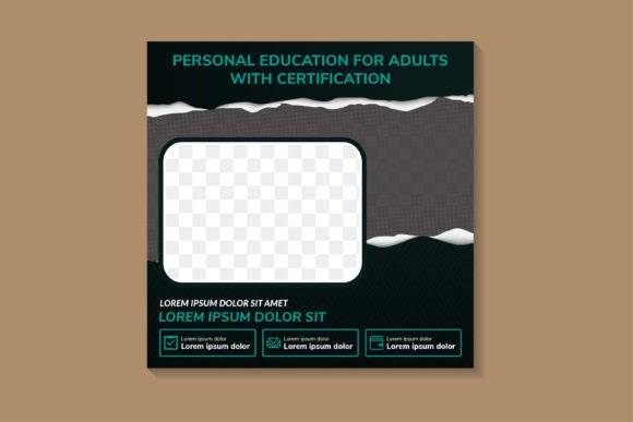 Personal Education Square Banner for Social Media Templates and Graphics