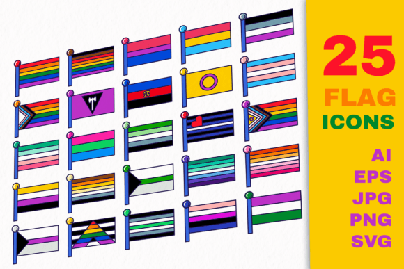 Pride Flags Graphics and Icons for Branding