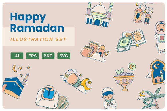 Ramadan Kareem Illustration for Branding and Design Projects