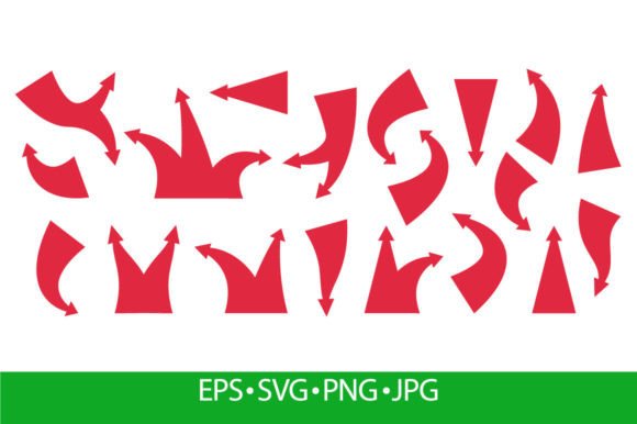 Red Attack Arrows. Cartoon Pointer Icons for Marketing and Branding