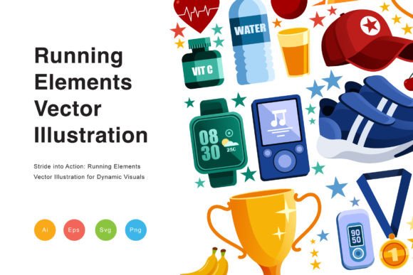 Running Elements Vector Illustration for Modern Web Design