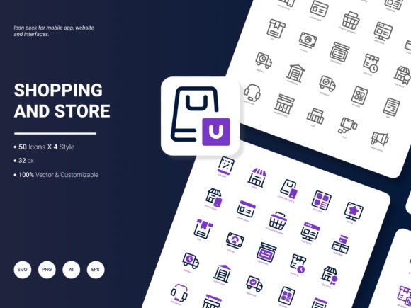Shopping and Store Icon Pack for Handmade Creations