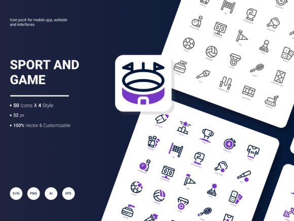Sport and Game Icon Pack for Local Business Graphics