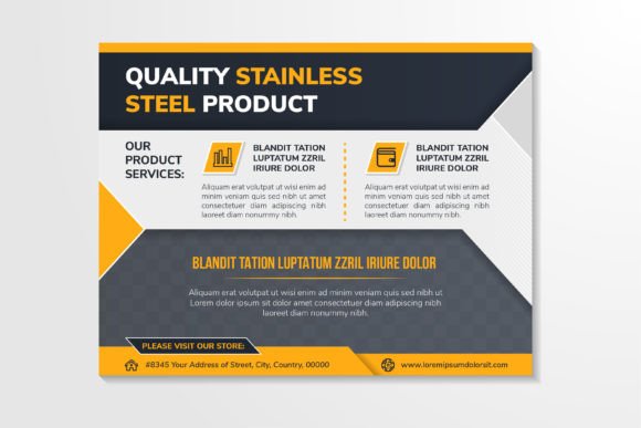 Steel Product Horizontal Brochure - Print Templates for Creative Projects