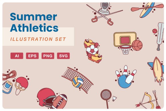 Summer Sport Illustration Kit: Vibrant Graphics for Content Publishing
