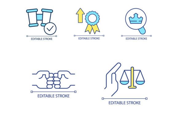 Trend Management Svg Color Icon Set for Local Business Branding
