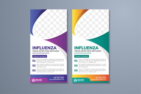 Vertical Banner Influenza: A Graphic Design Asset for Print Templates