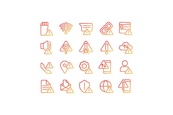 Warning Signals Pixel Perfect Icons Set for Modern Graphics