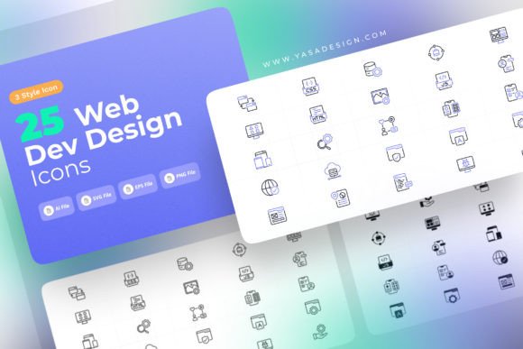 Web Design Development Icons Set for Modern Graphics