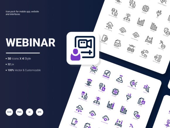 Webinar Icon Pack for Crafting and Graphics